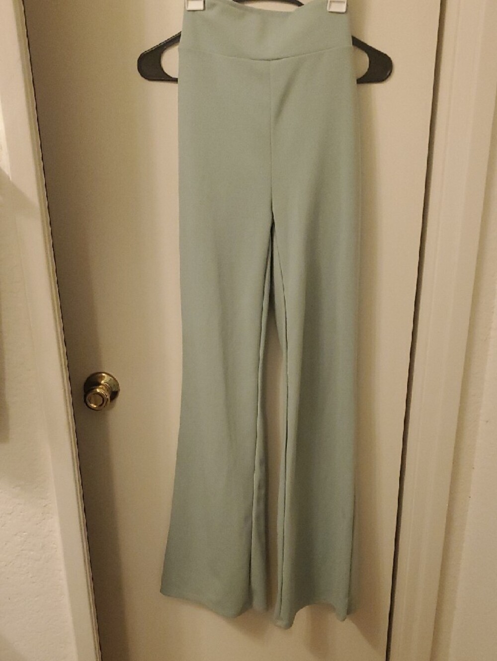 Windsor Sage Green High-Rise Wide Leg Pants with Self Tie - Picture 3 of 5
